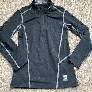 Boys Small Nike Pro Combat Hyperwarm Lite Quarter Zip Shirt Dri Fit Black fitted